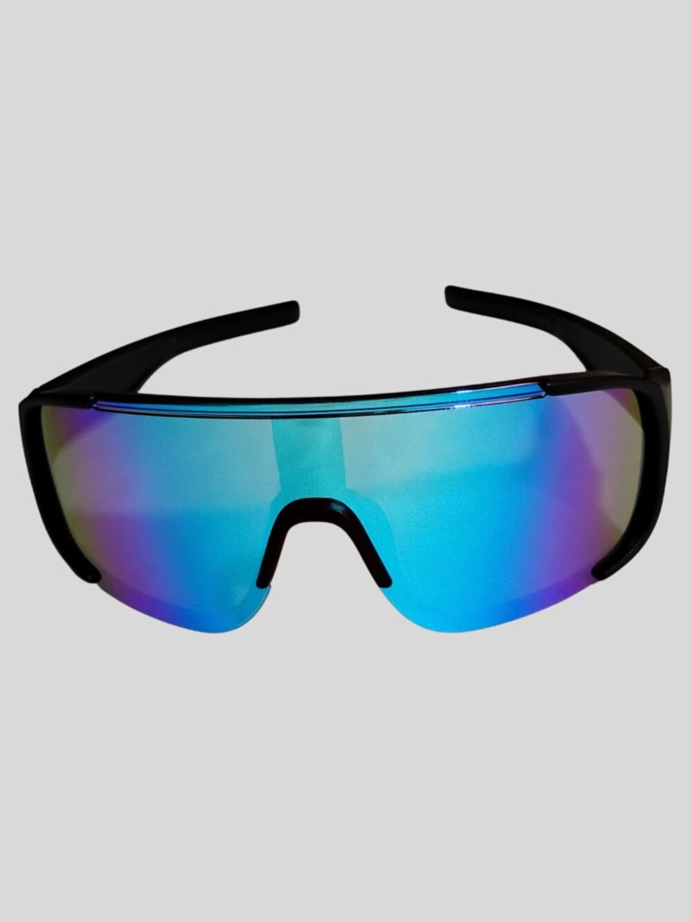 Premium Y2K Aerodynamic Sports Sunglasses | Iridescent Multi-Color Mirror Lens